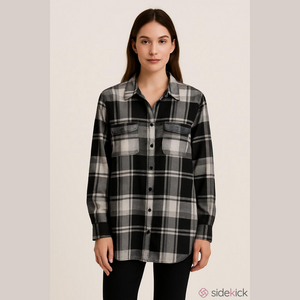 French Laundry  2X Plaid Long Sleeve Button Down  Pit to PIt 27 1/4", EUC
